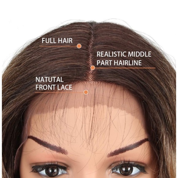 ?Synthia  BROWN OMBRÉ 26” LACEFRONT  WIG ? * NWT main image 3